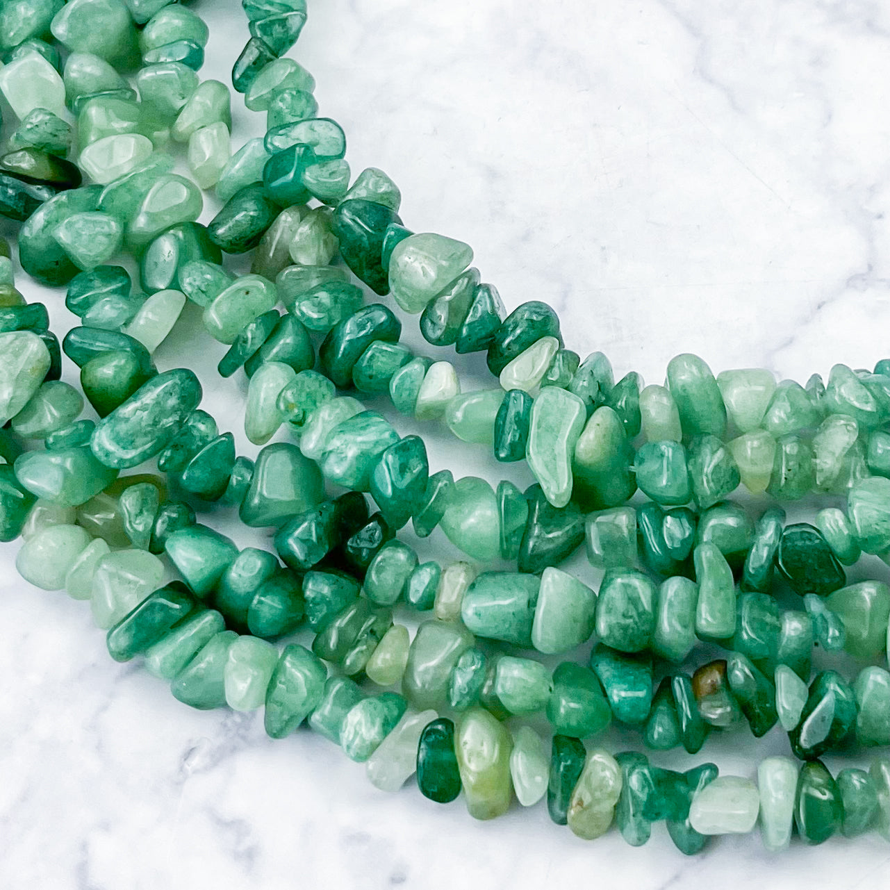 Green Aventurine Chip Bead Strand