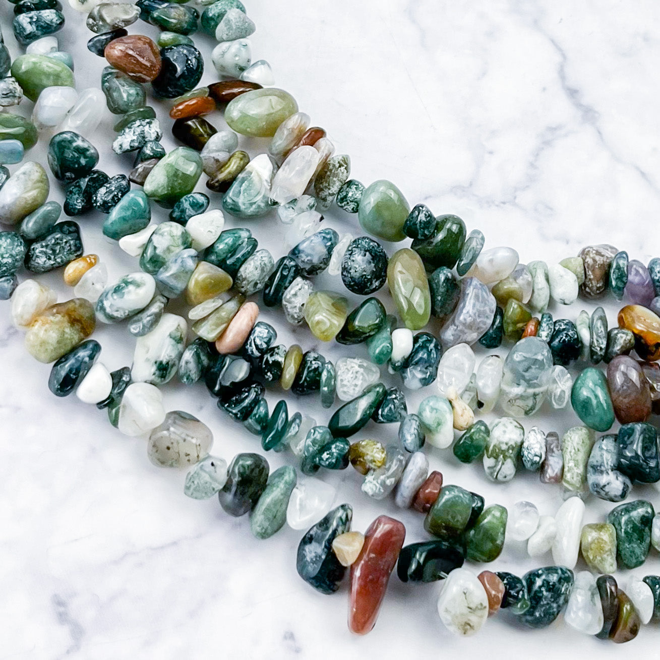 Indian Agate Chip Bead Strand