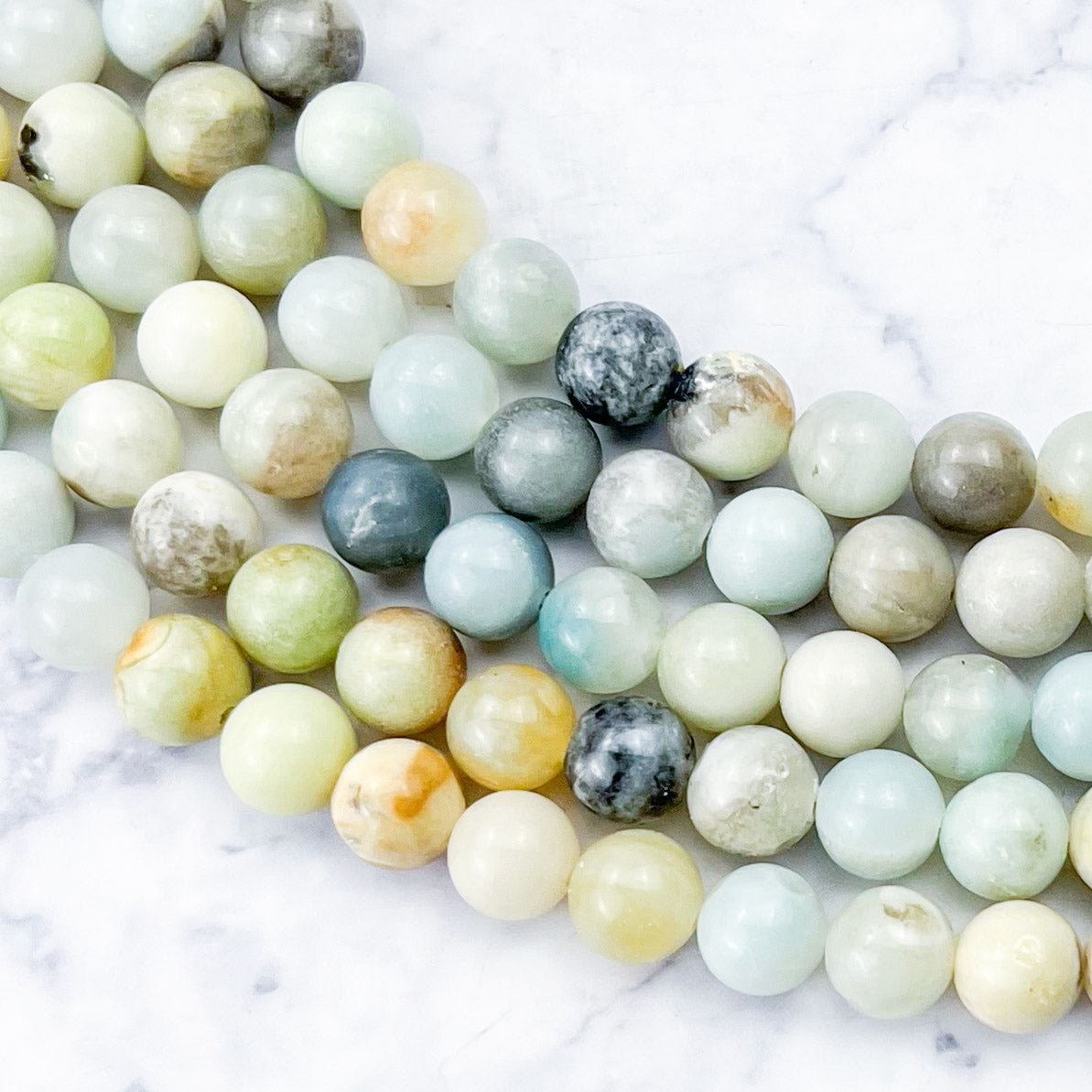 8mm Multi Amazonite Bead Strand L10