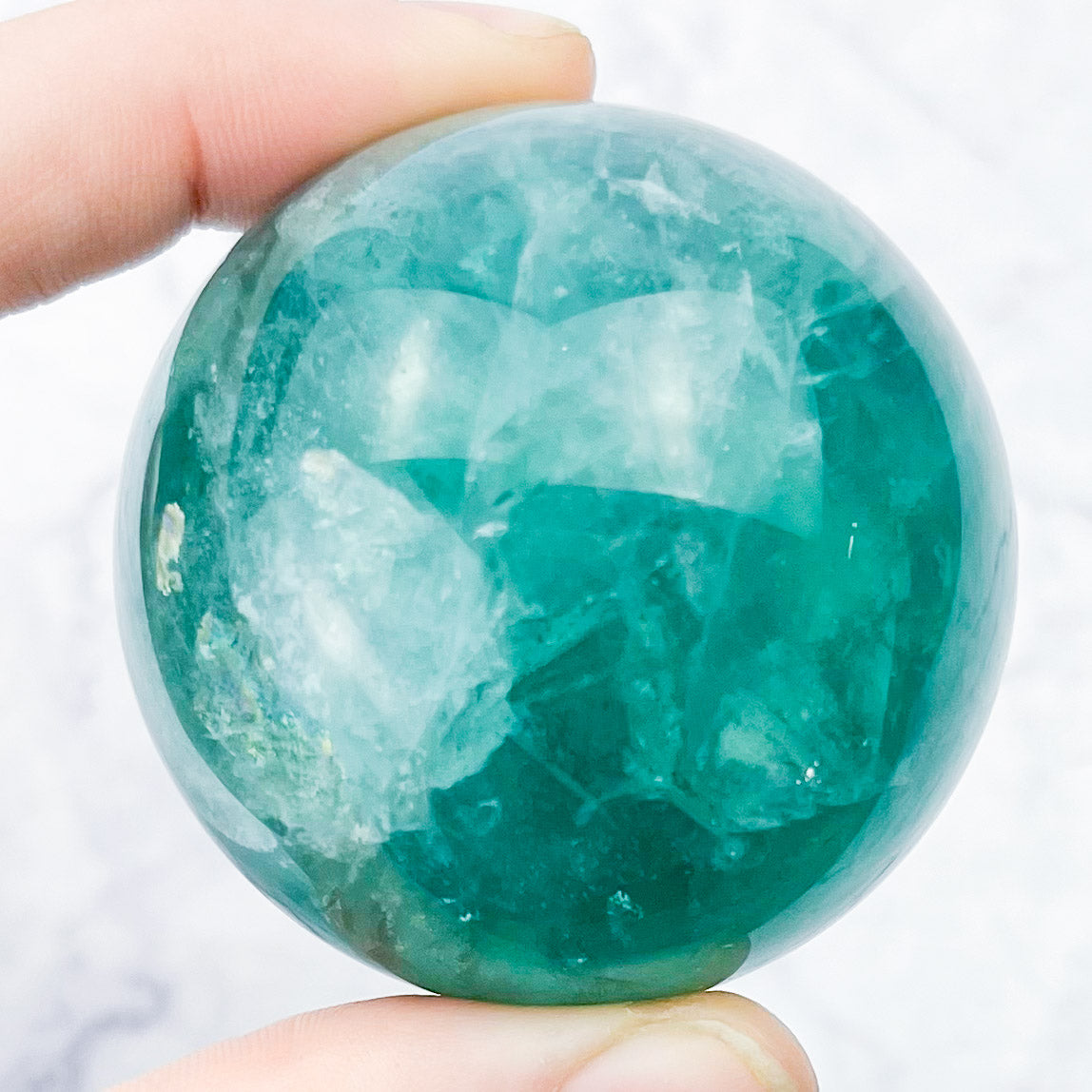 1.75 Inch Blue and Green Fluorite Sphere S30