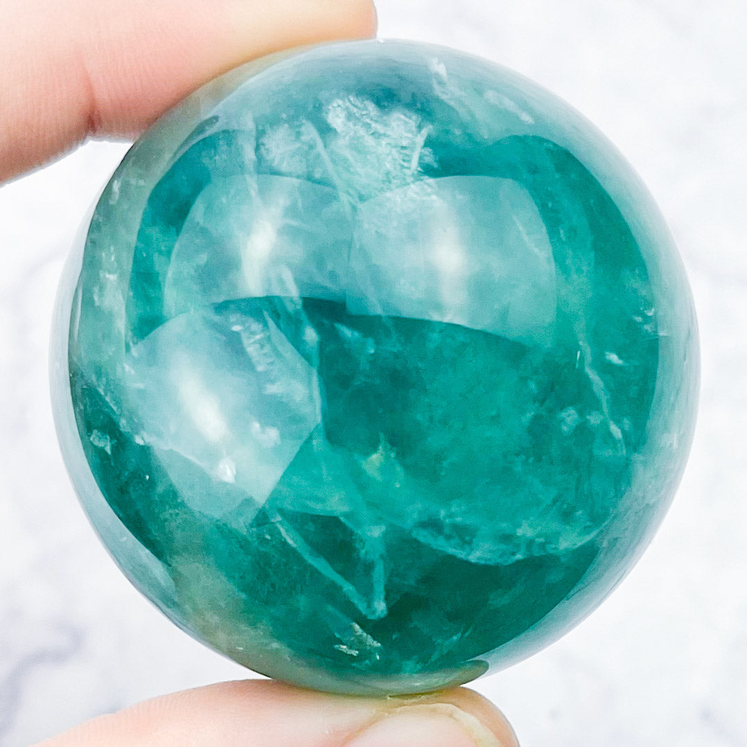 1.75 Inch Blue and Green Fluorite Sphere S30