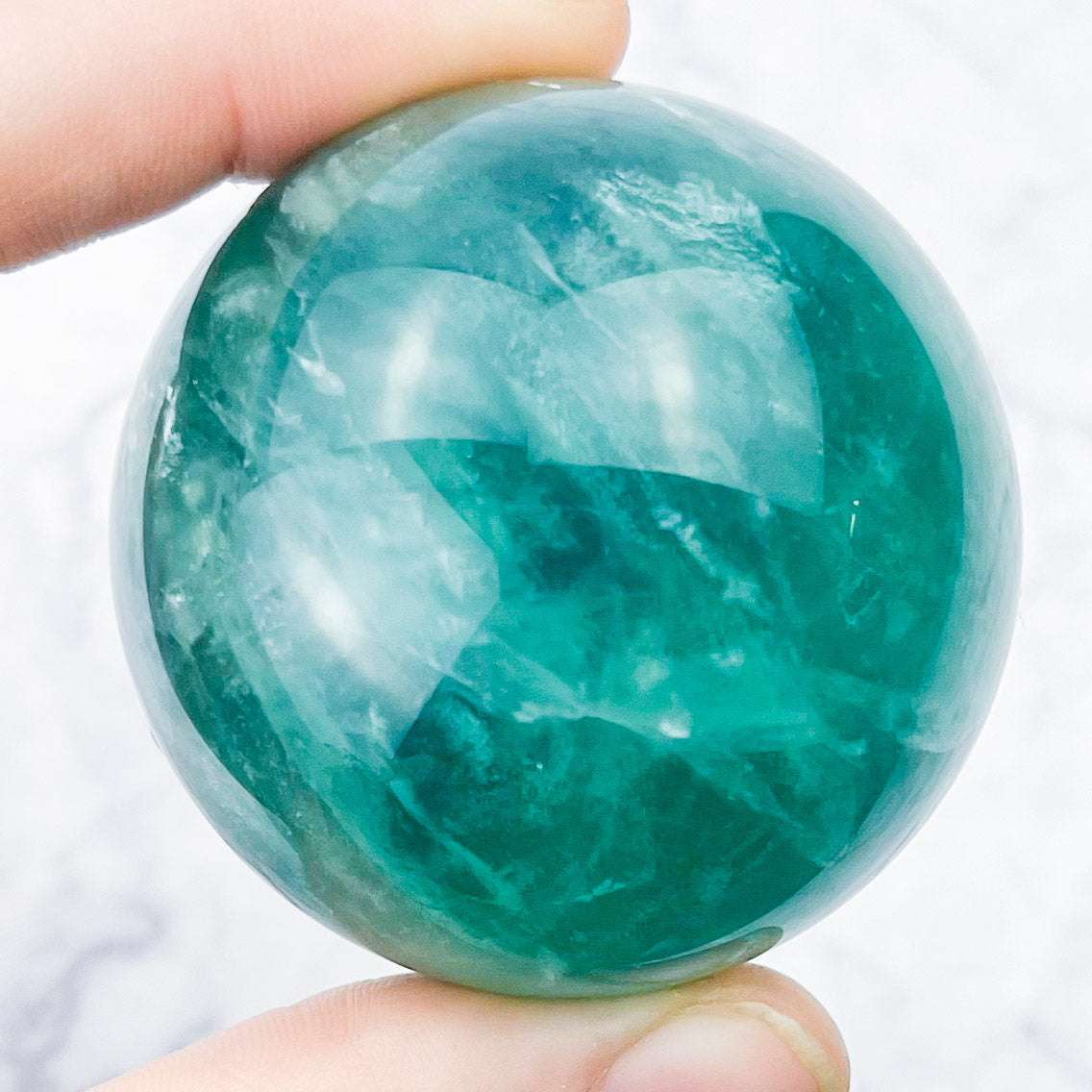 1.75 Inch Blue and Green Fluorite Sphere S30