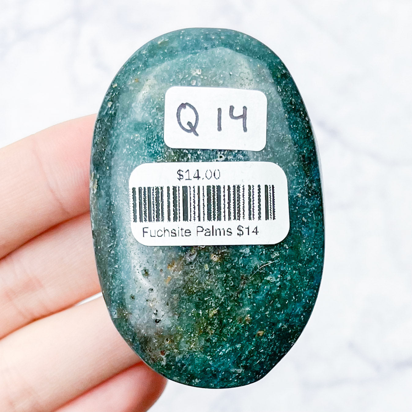 2.25 Inch Fuchsite Palmstone Q14