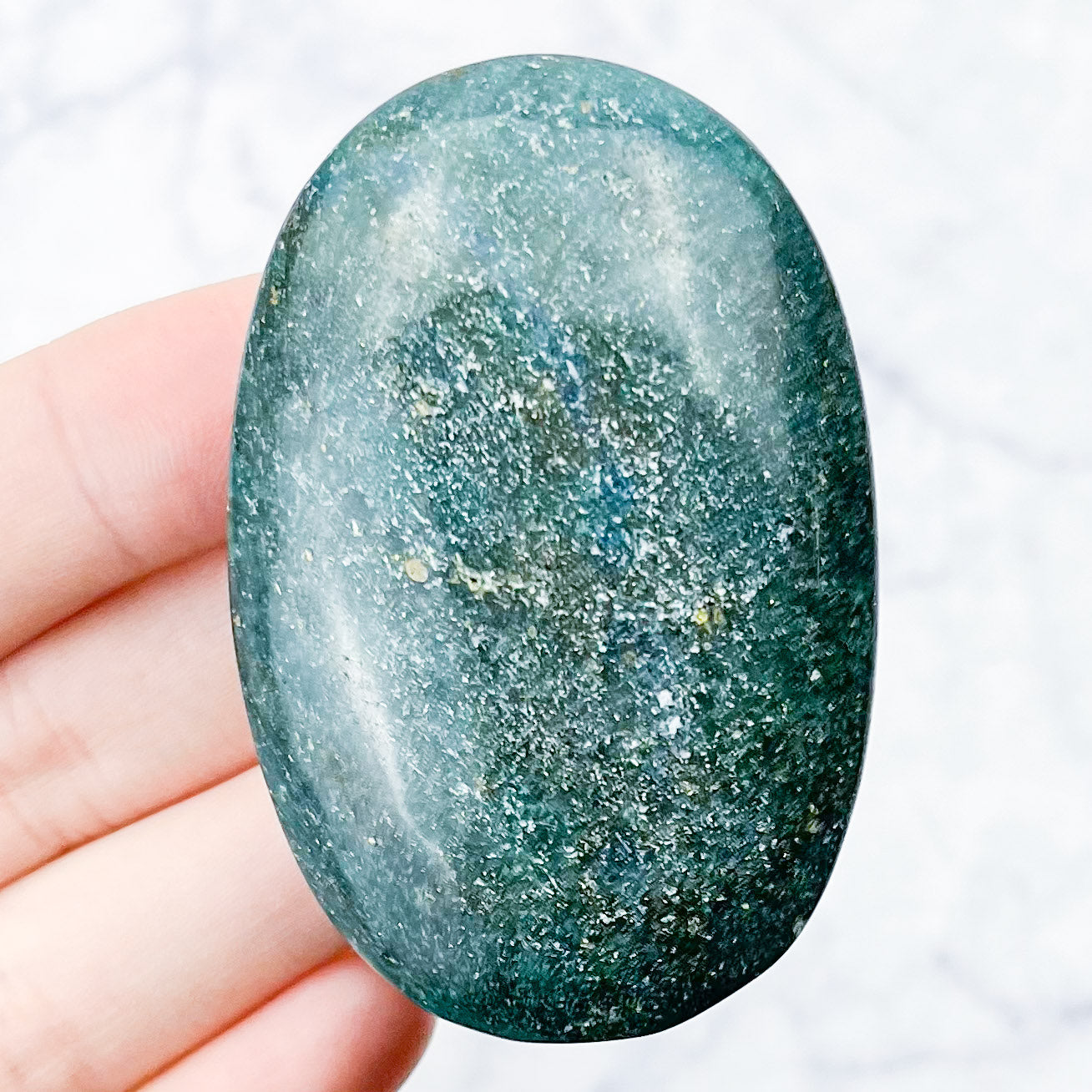 2.25 Inch Fuchsite Palmstone Q14