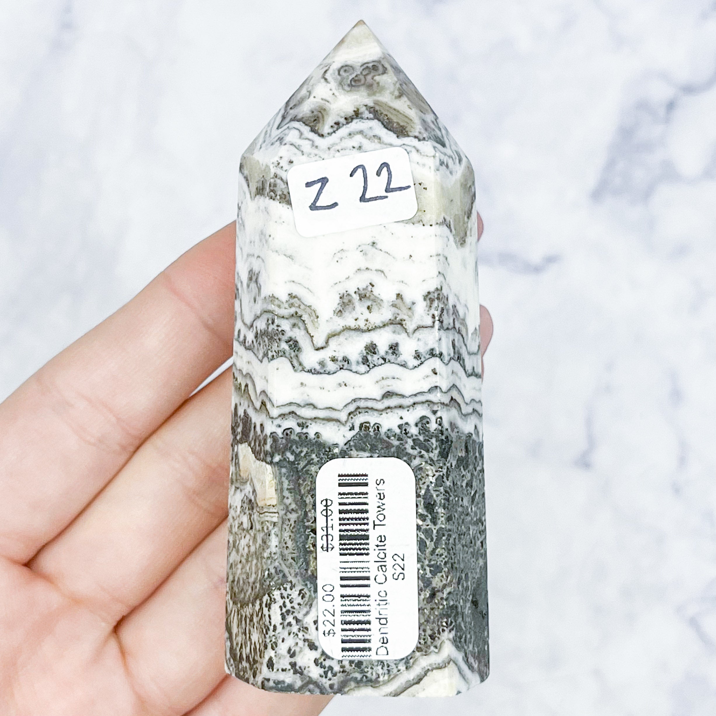 Dendritic Calcite Tower $22