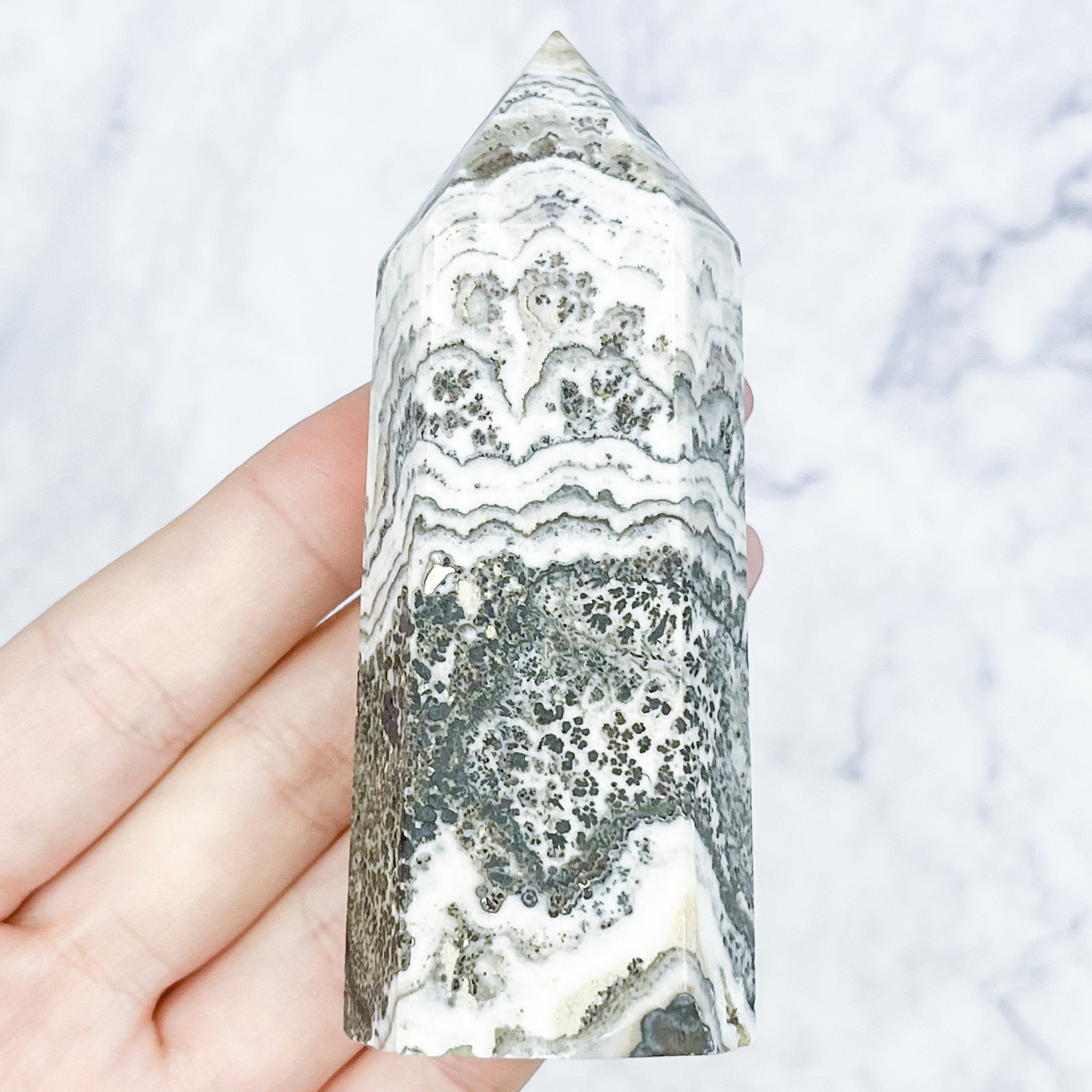 Dendritic Calcite Tower $22