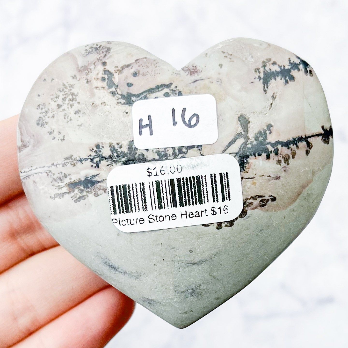 2.5 Inch Picture Stone Heart H16