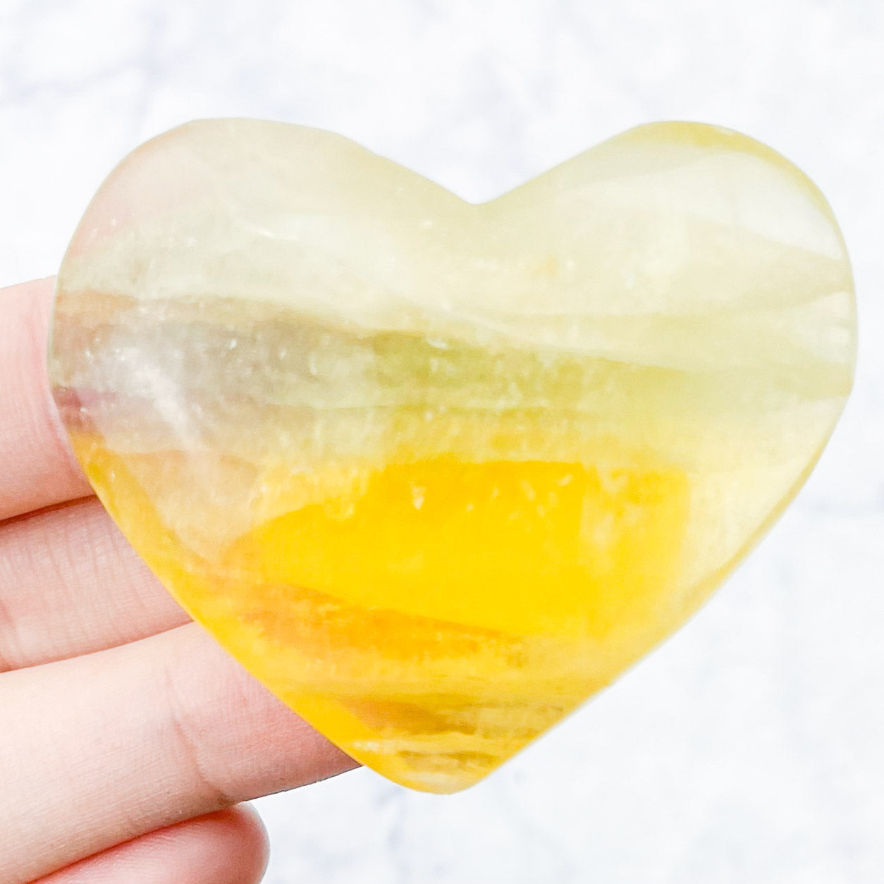 2 Inch Yellow Fluorite Heart E12