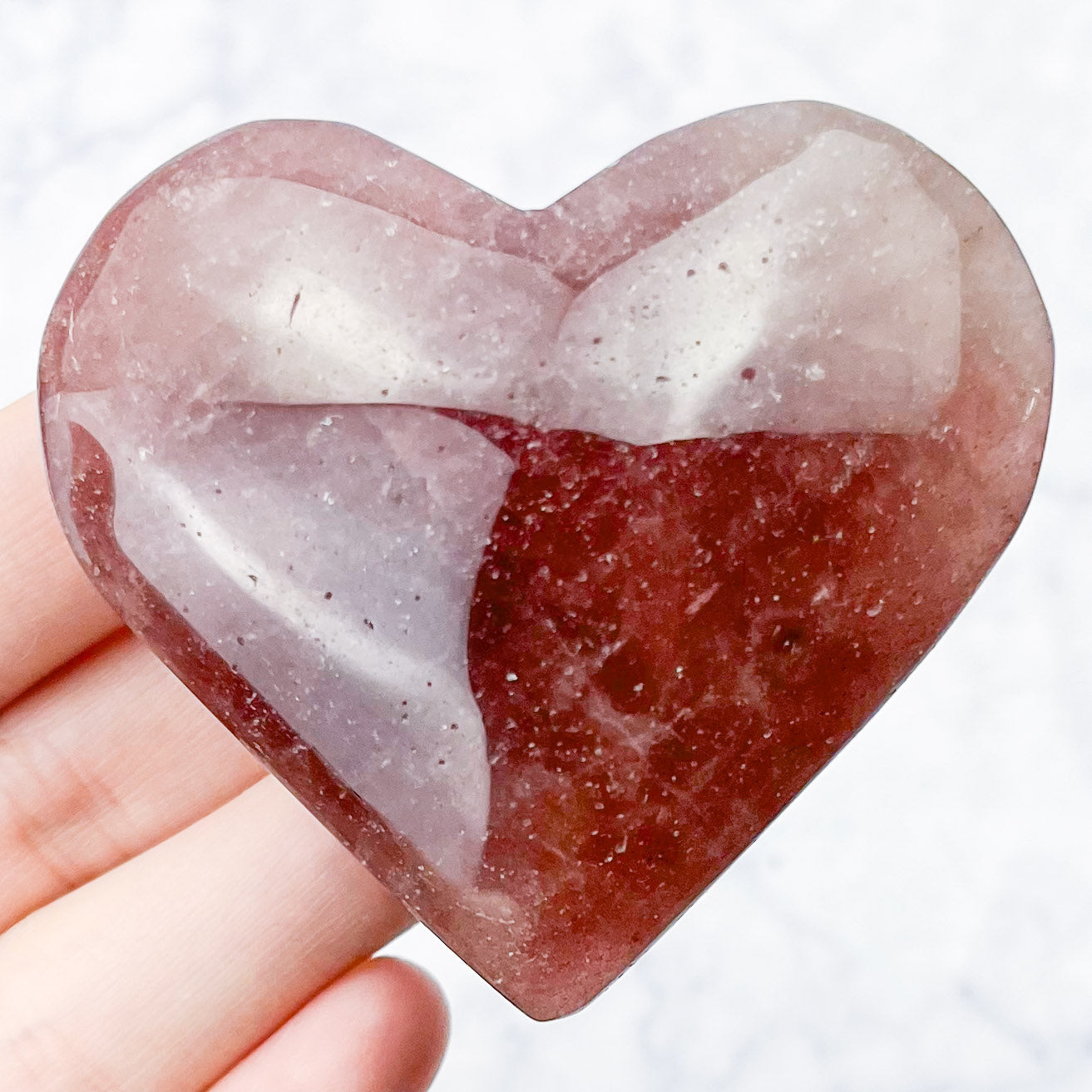 2.25 Inch Strawberry Quartz Heart X14