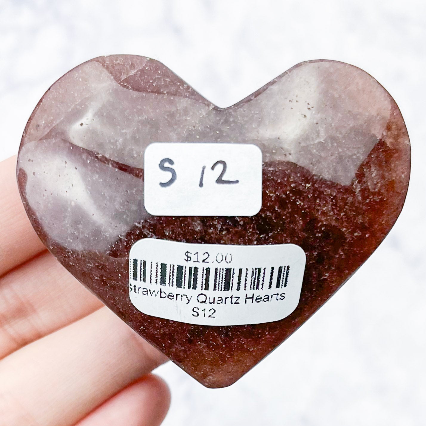 2.25 Inch Strawberry Quartz Heart S12