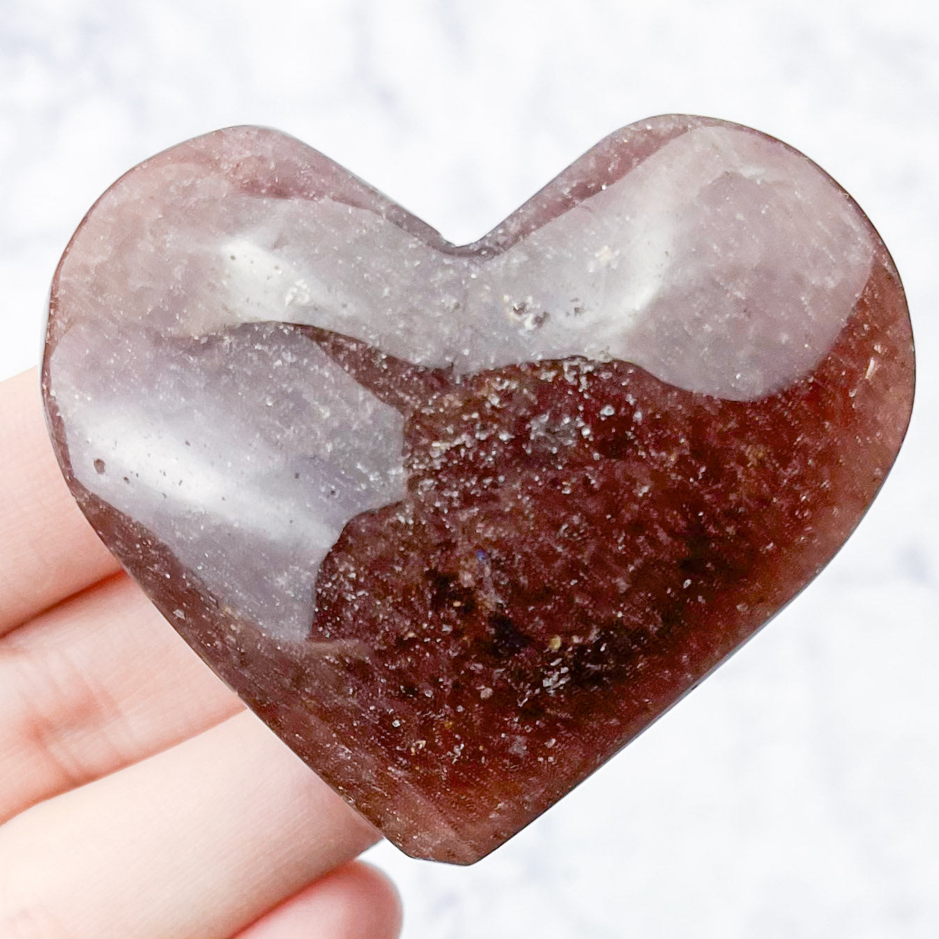 2.25 Inch Strawberry Quartz Heart S12