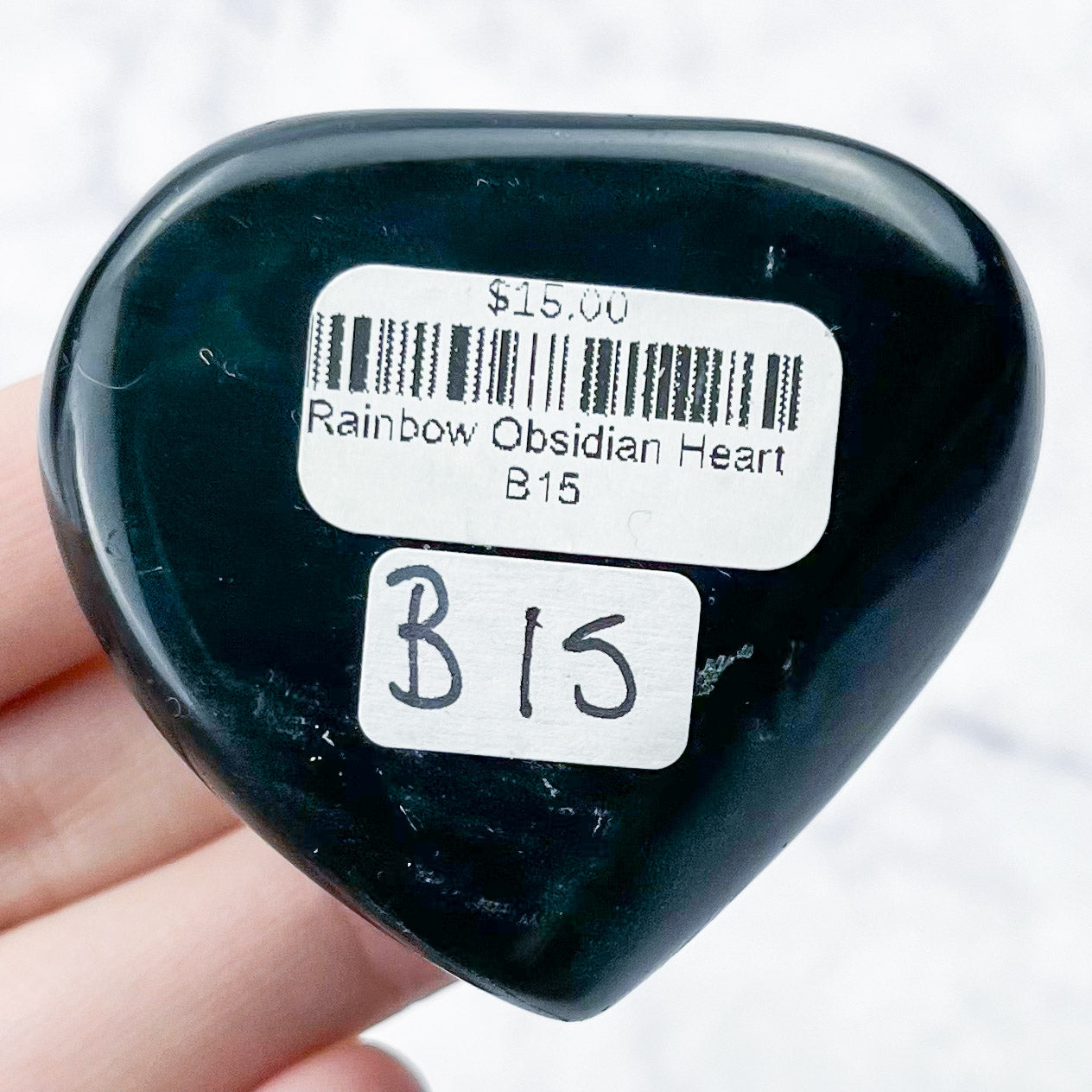 1.75 Inch Rainbow Obsidian Heart B15