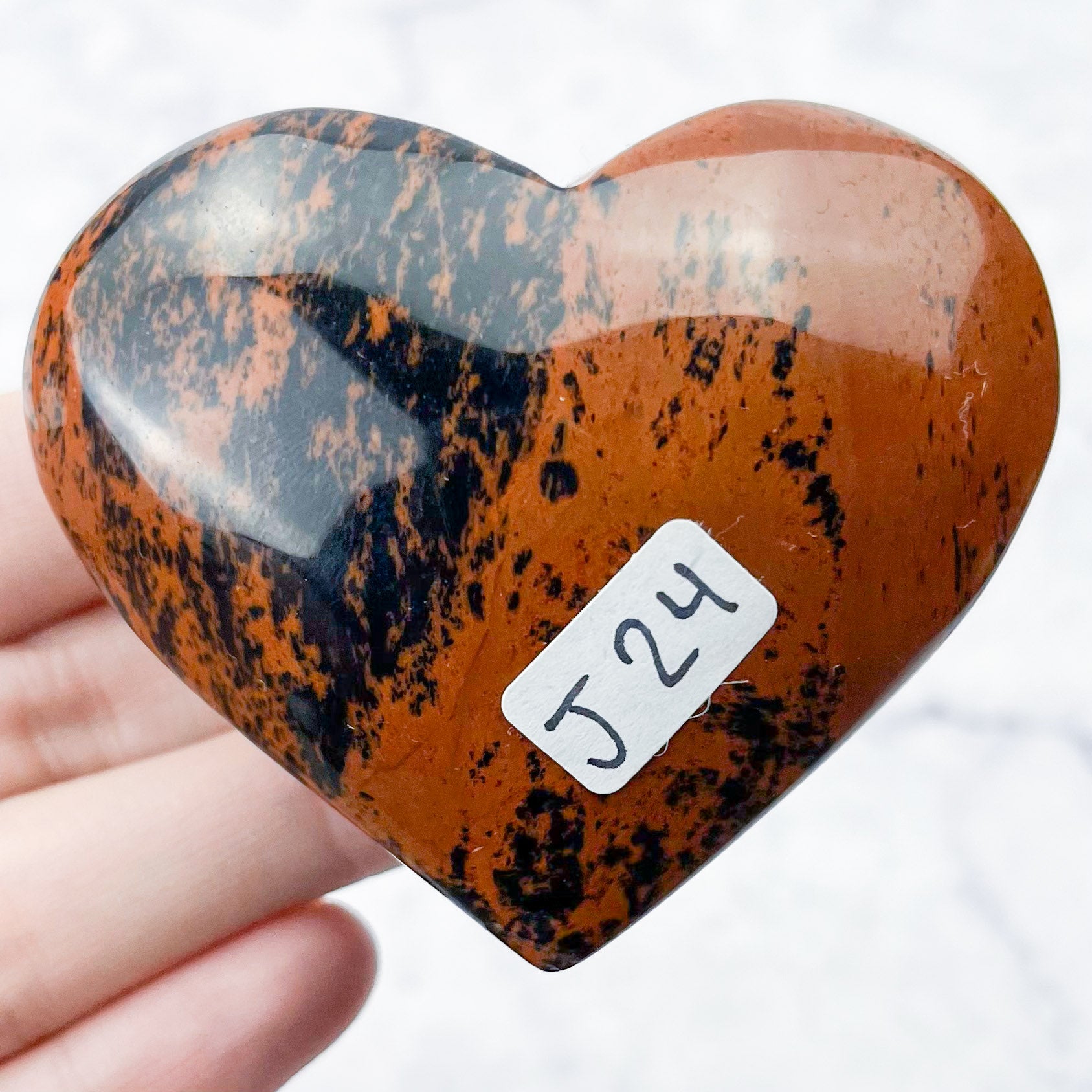 2.5 Inch Mahogany Obsidian Heart J24