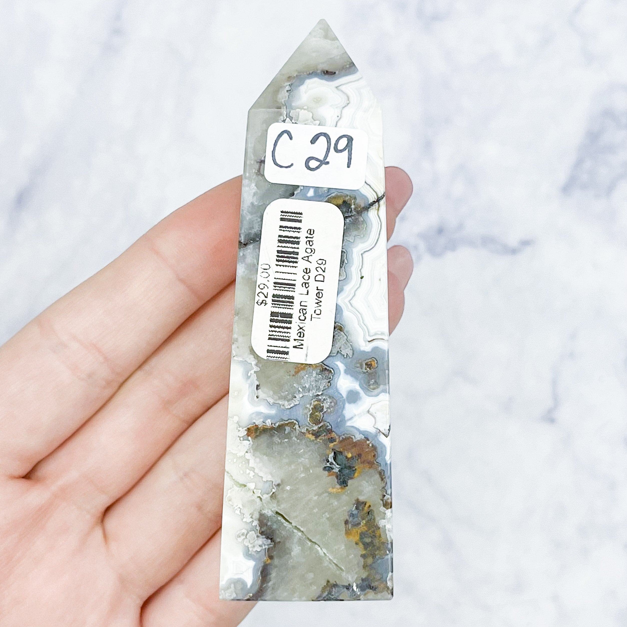 Mexican Lace Agate Tower $29