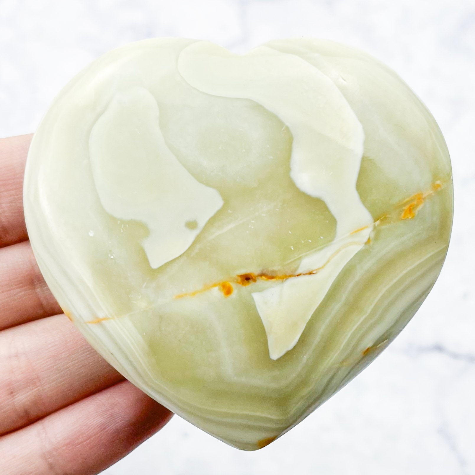 2.5 Inch Green Onyx Heart J21