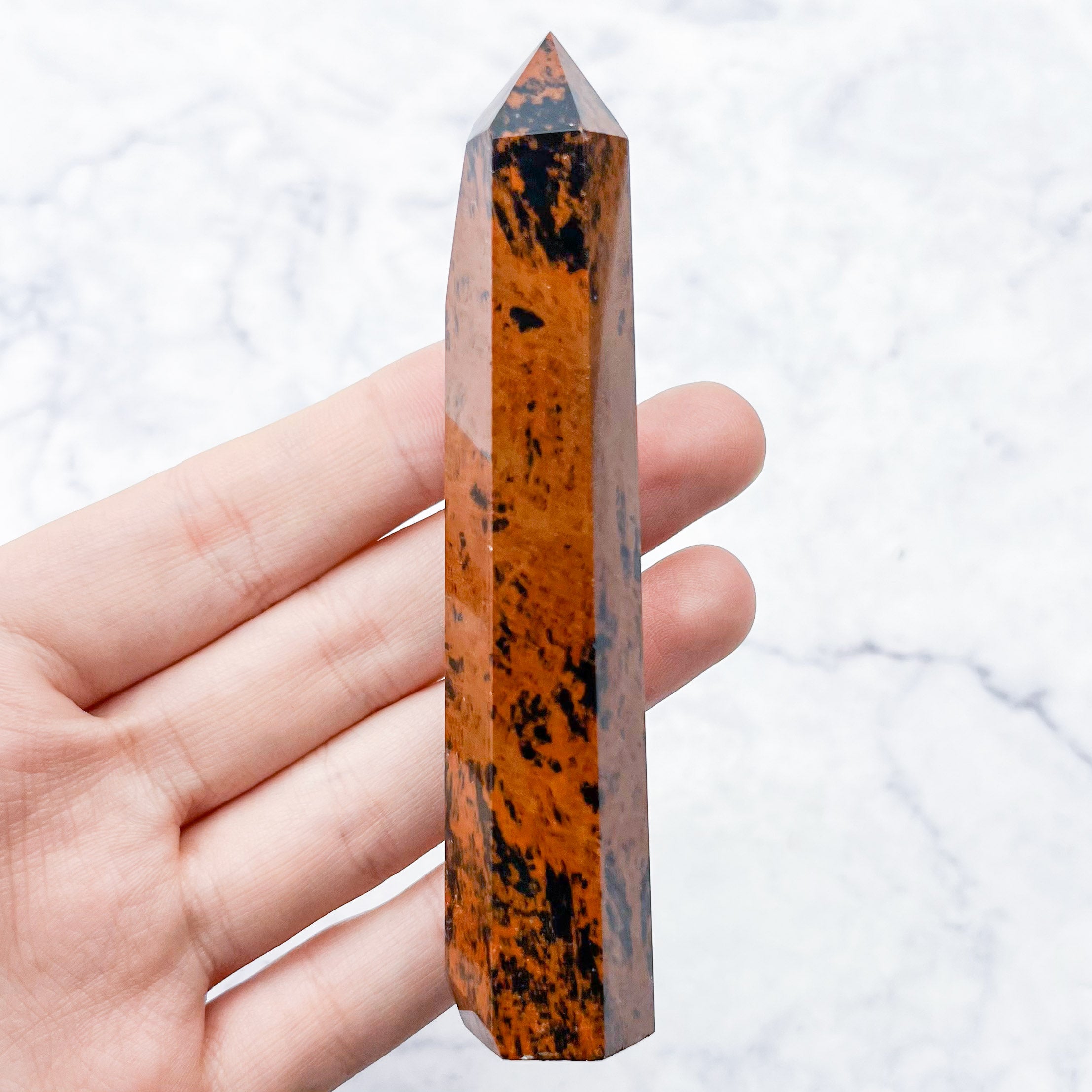 3.75 Inch Mahogany Obsidian Tower T14