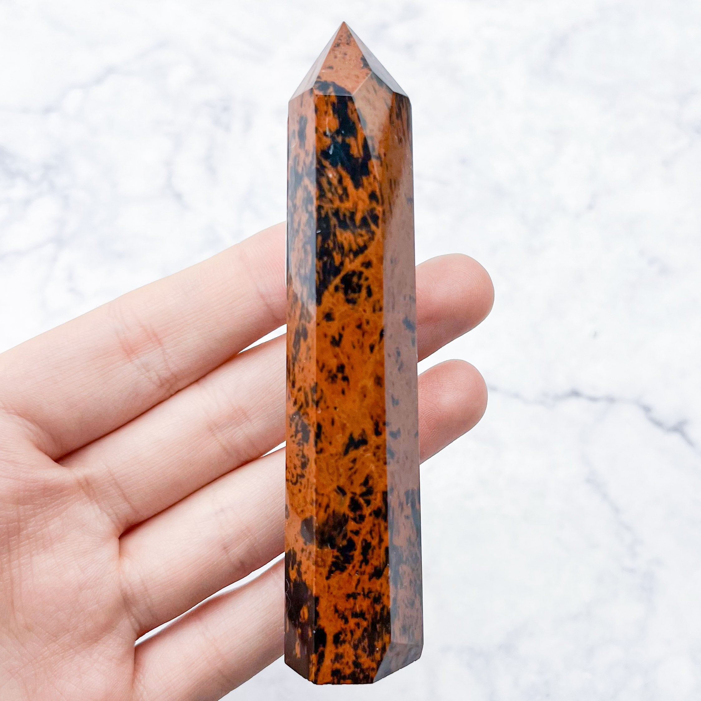 3.75 Inch Mahogany Obsidian Tower T14