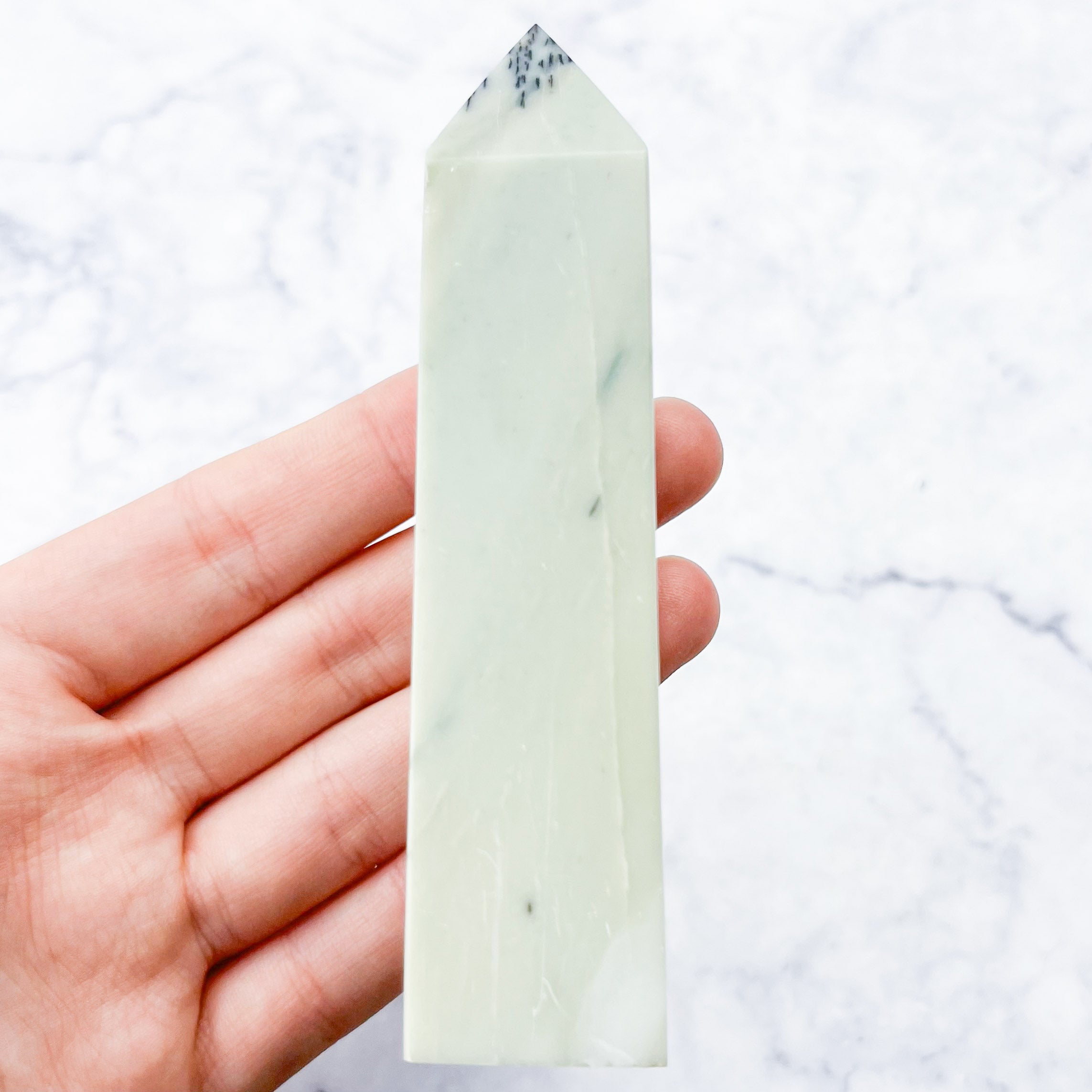 4 Inch Dendritic Green Opal Tower R32