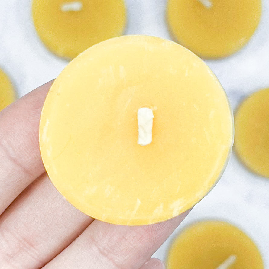Yellow Tealight Refill Beeswax Candles (6 Pack)
