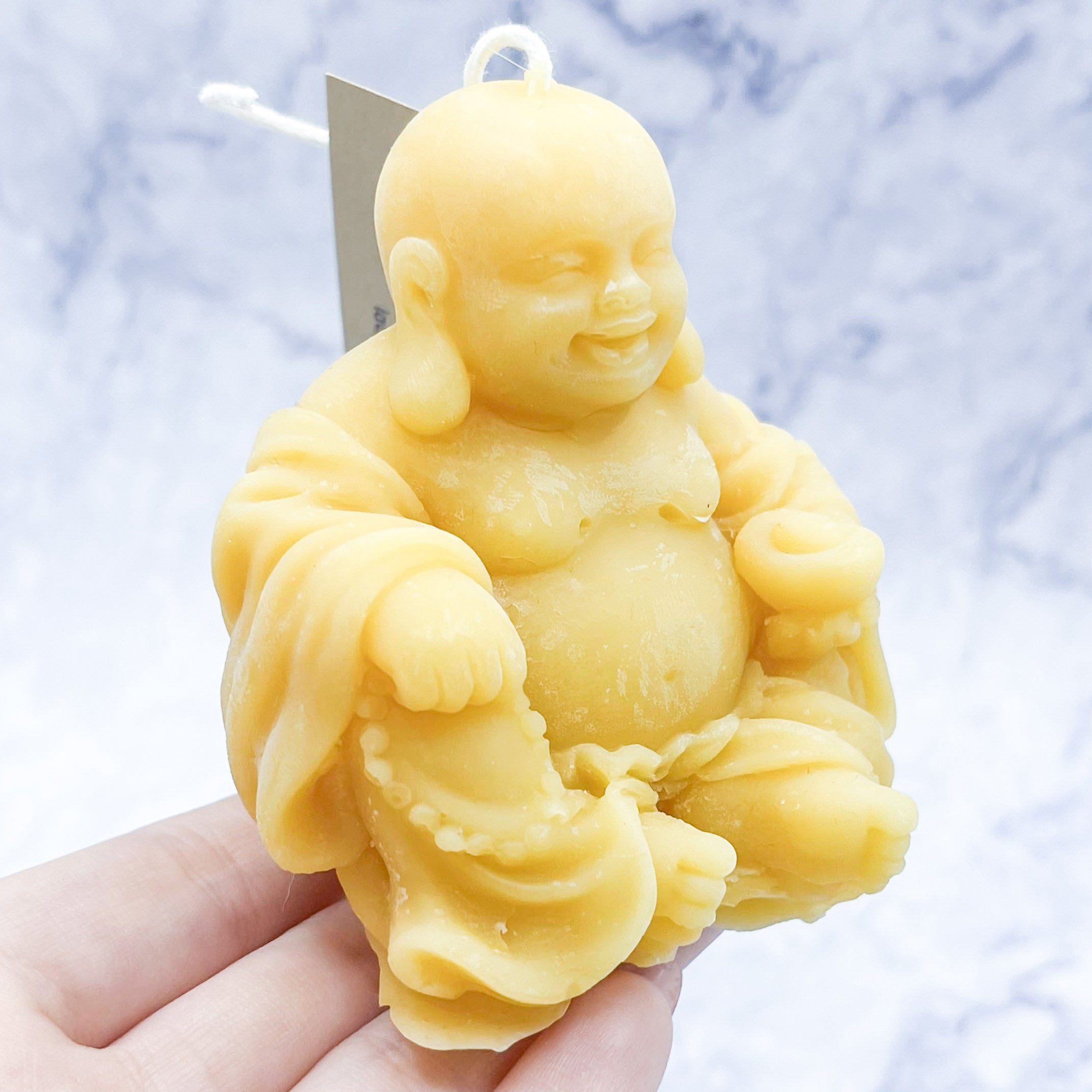Yellow Buddha Beeswax Candle
