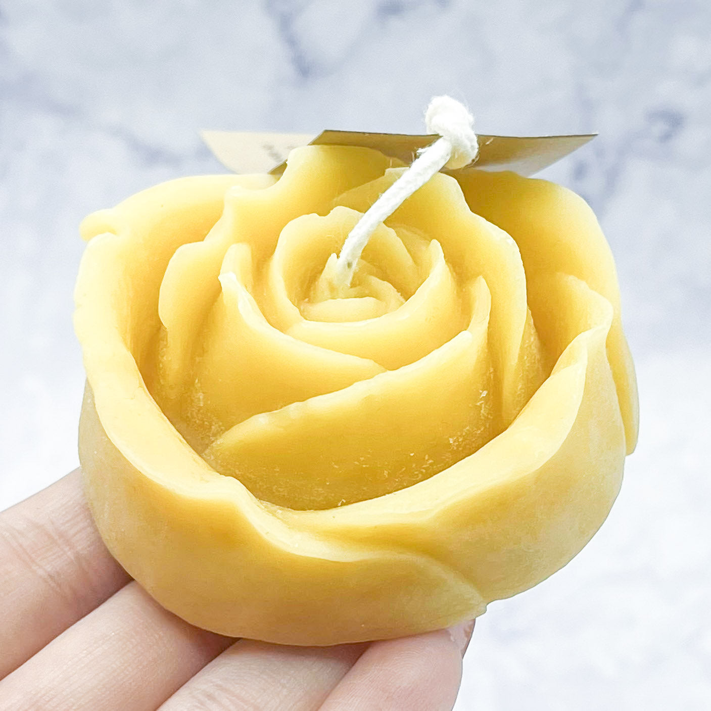 Yellow Rose Beeswax Candle