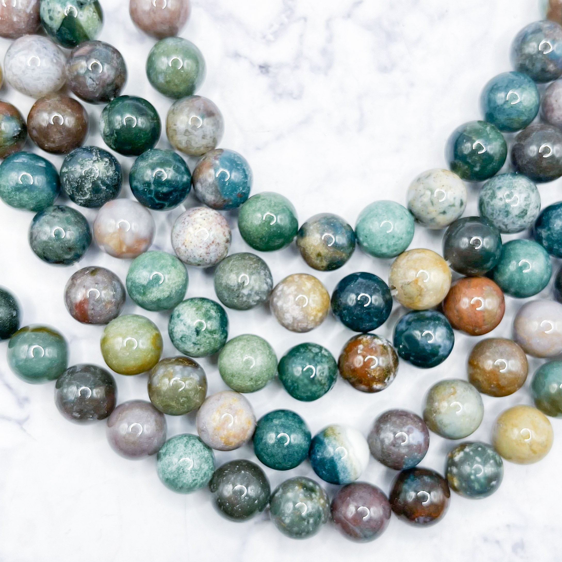 10mm Indian Agate Bead Strand A14