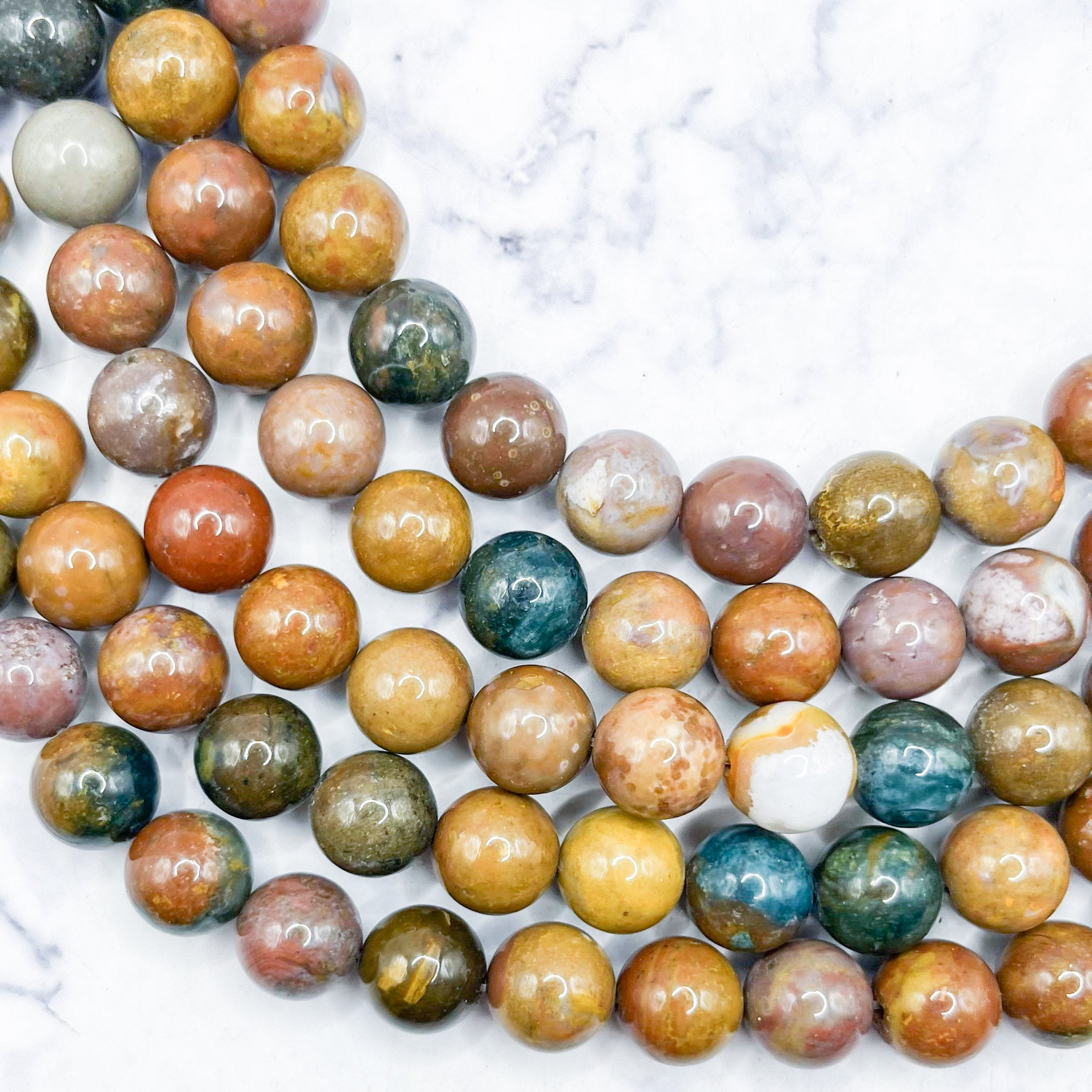 10mm Ocean Jasper Bead Strand V17