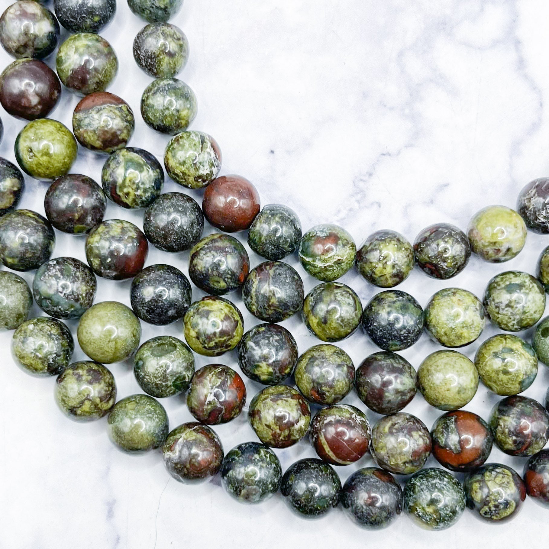 8mm Dragon's Blood Jasper Bead Strand R14