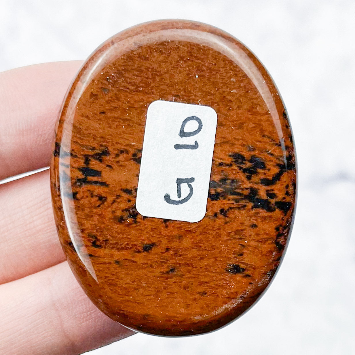 1.75 Inch Mahogany Obsidian Worry Stone G10