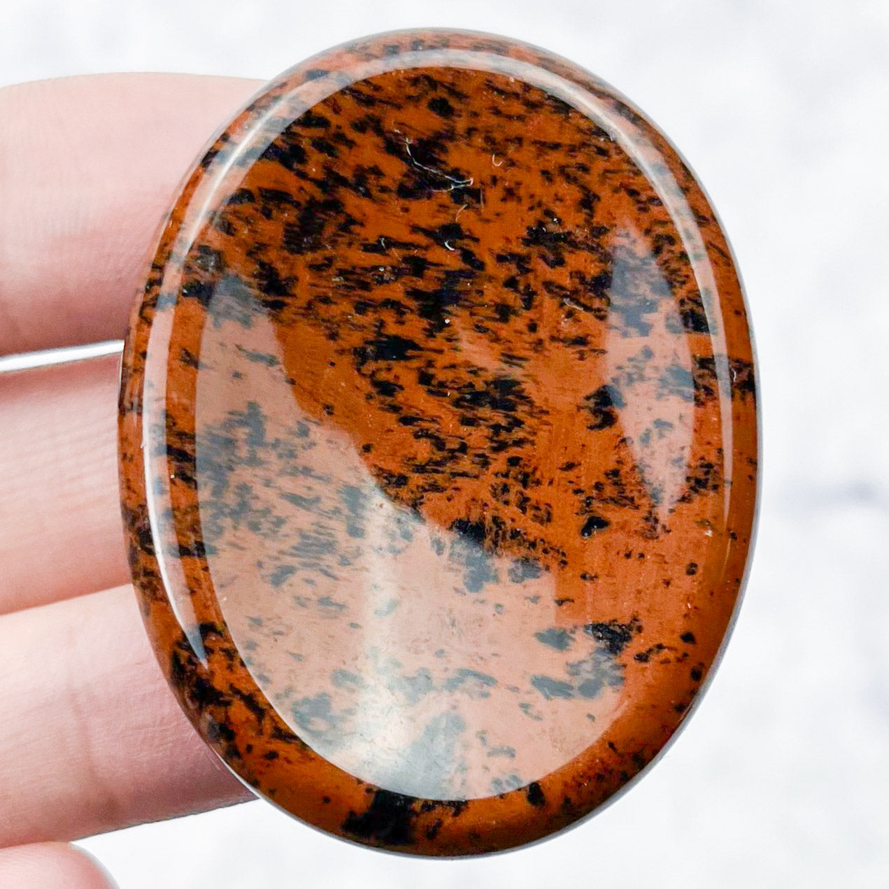 1.75 Inch Mahogany Obsidian Worry Stone Q10