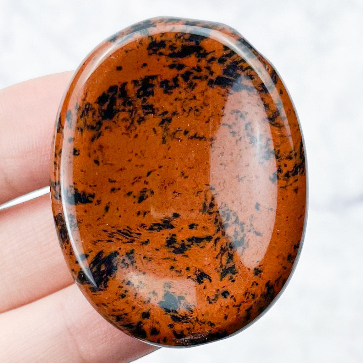 1.75 Inch Mahogany Obsidian Worry Stone K10