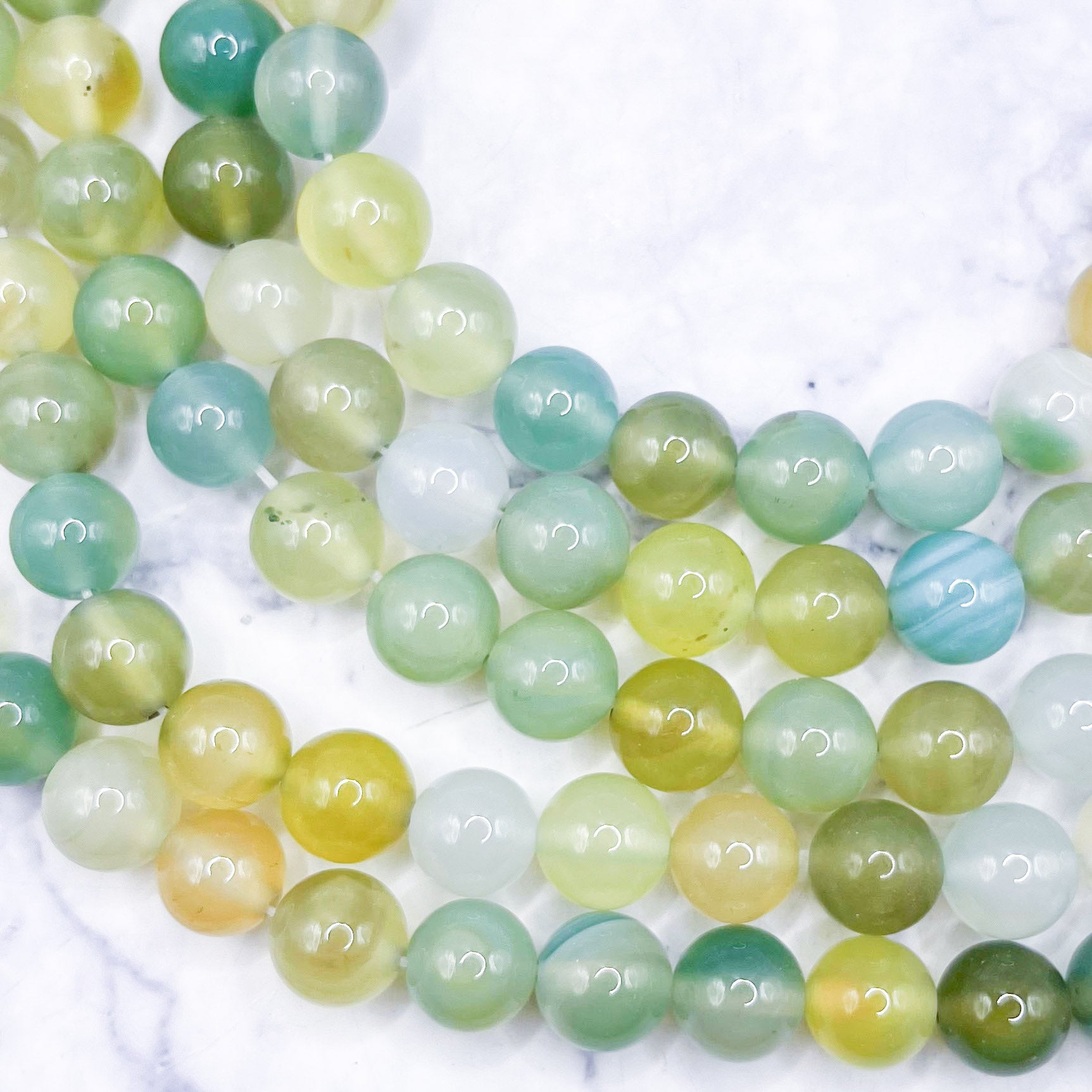 8mm Dyed Green Grape Agate Bead Strand L12