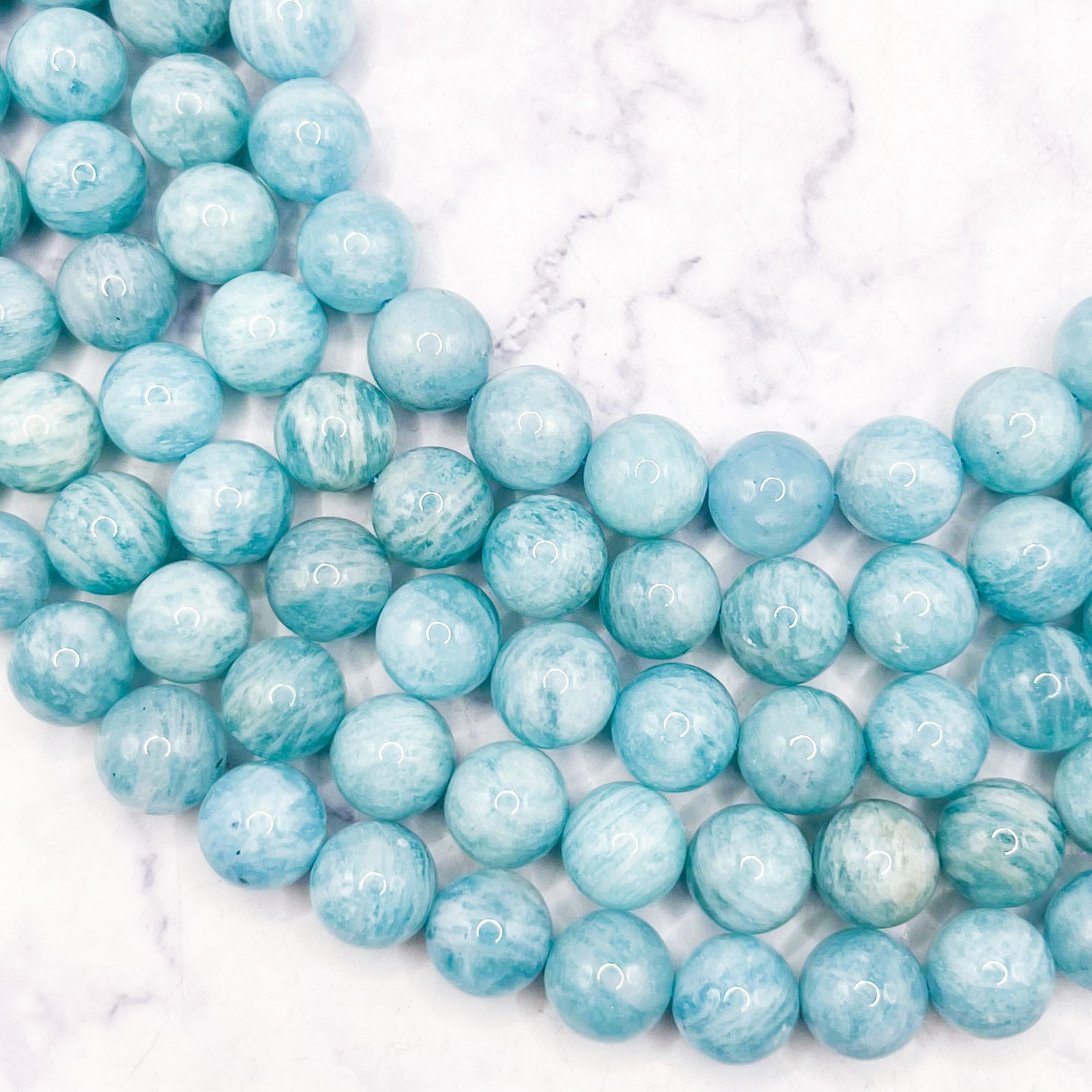 10mm Russian Amazonite Bead Half Strand H26