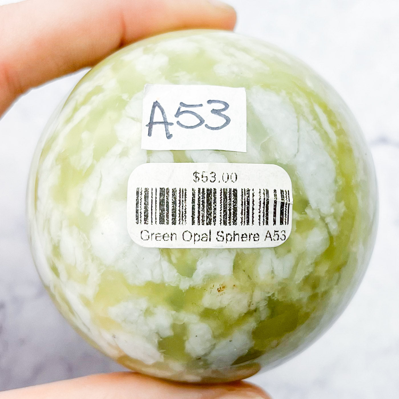 2.25 Inch Green Opal Sphere A53