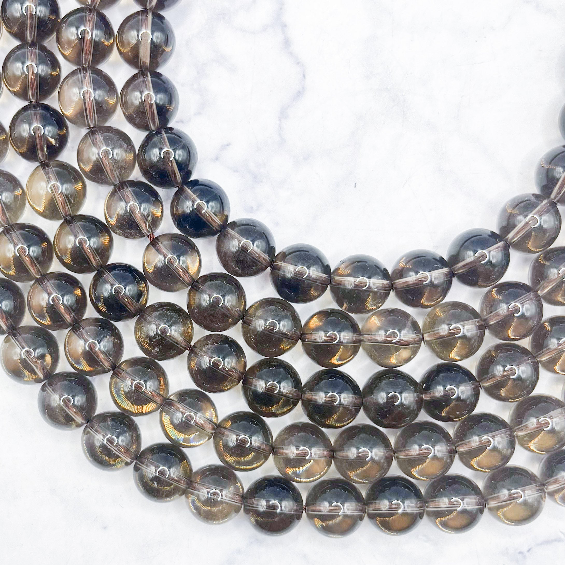 10mm Smoky Quartz Bead Strand Z28