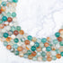 6mm Carnelian Flower Agate Bead Half Strand B14
