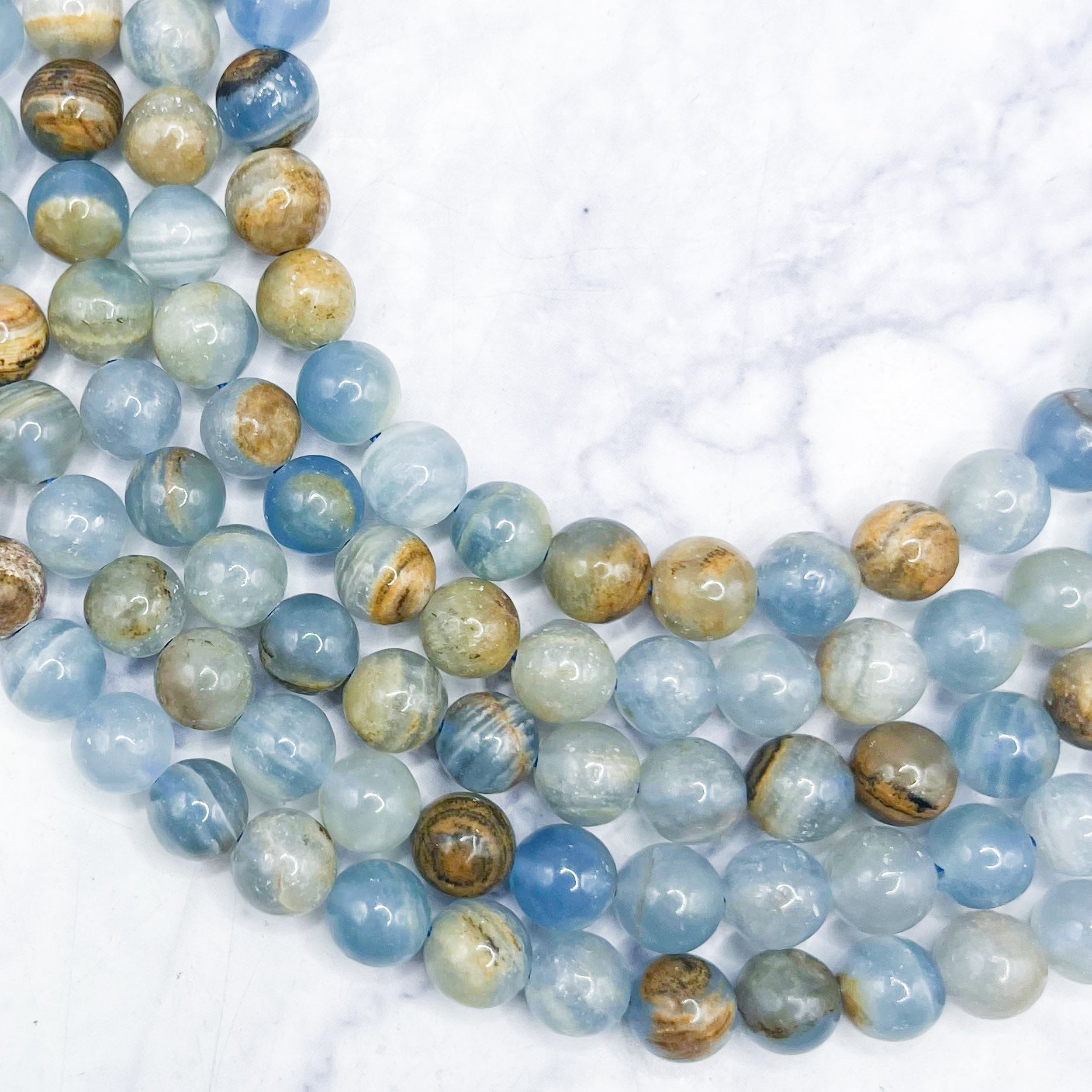 8mm Blue Onyx Bead Half Strand N24