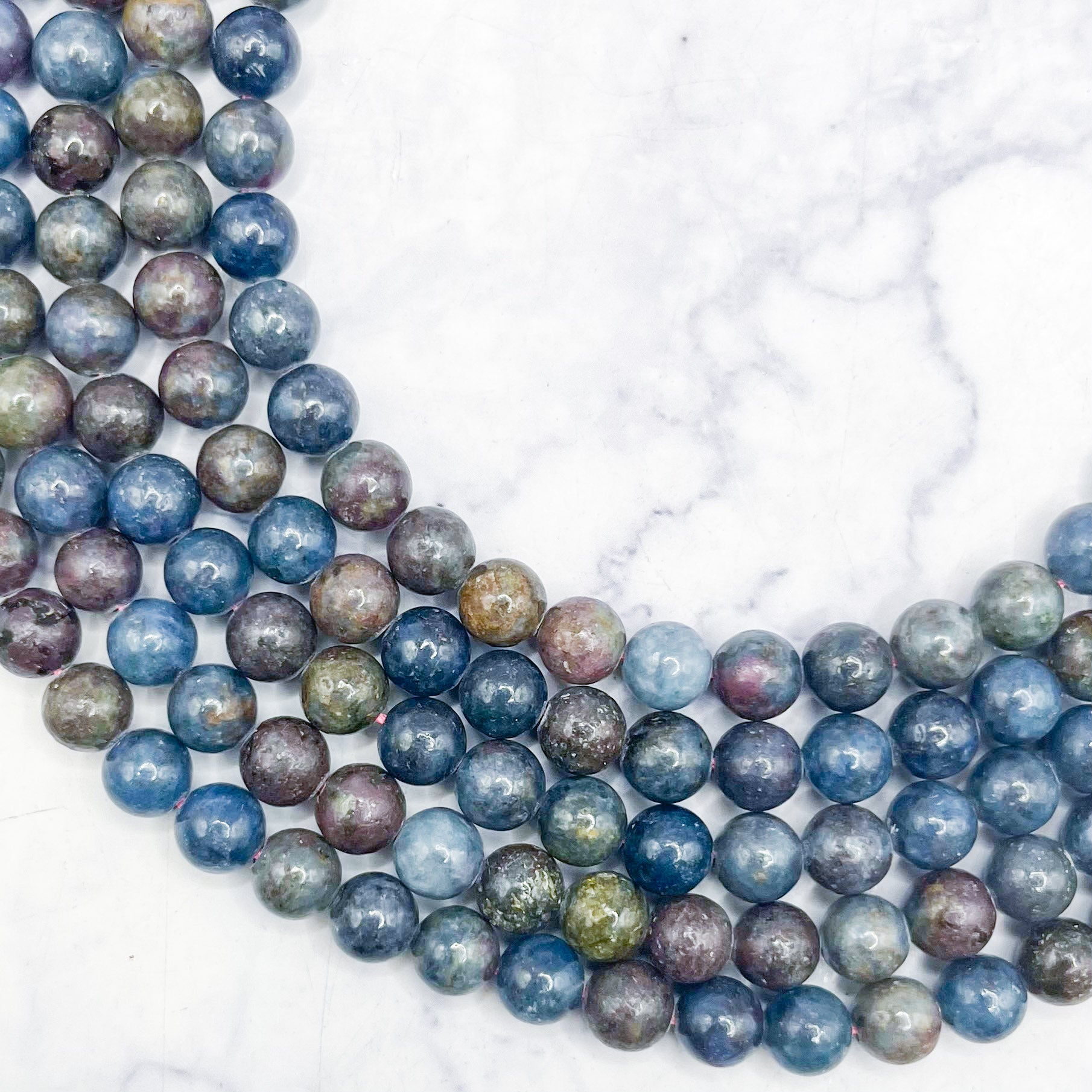 6mm Ruby in Fuchsite Bead Half Strand C27