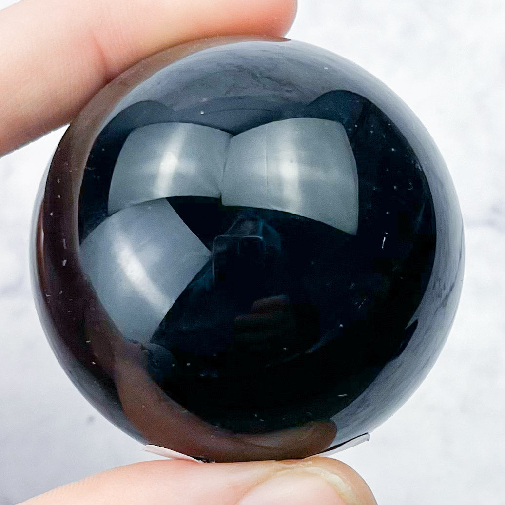 1.75 Inch Silver Sheen Obsidian Sphere T34