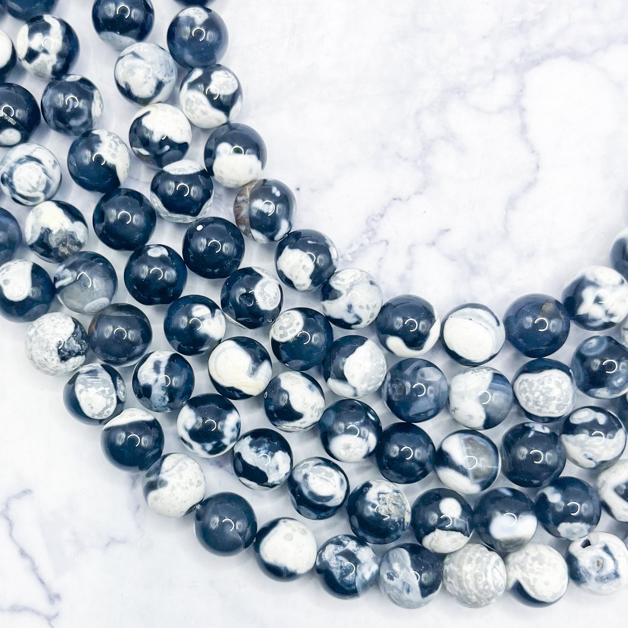 10mm Orca Agate Bead Strand V20