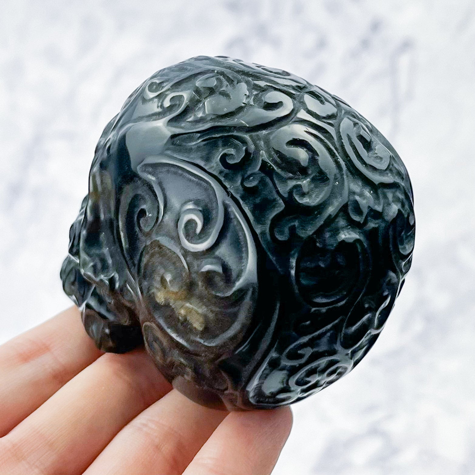 3 Inch Obsidian Skull Carving R135