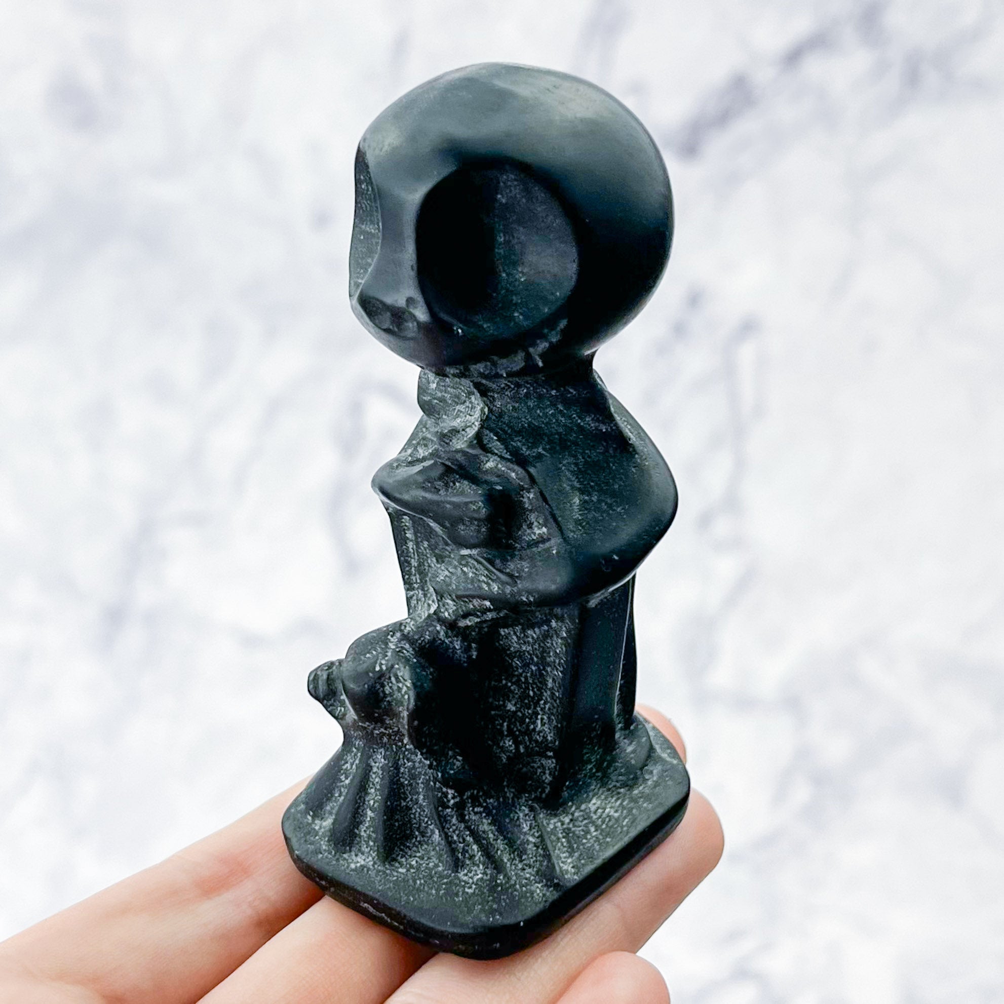 3.25 Inch Obsidian Jack Skellington Carving V50