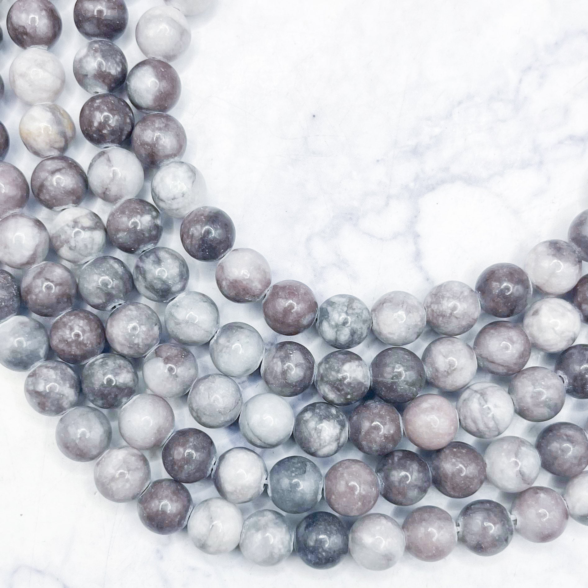 8mm Purple Jasper Bead Strand F10