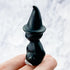 2.25 Inch Obsidian Witch Cat Carving X32