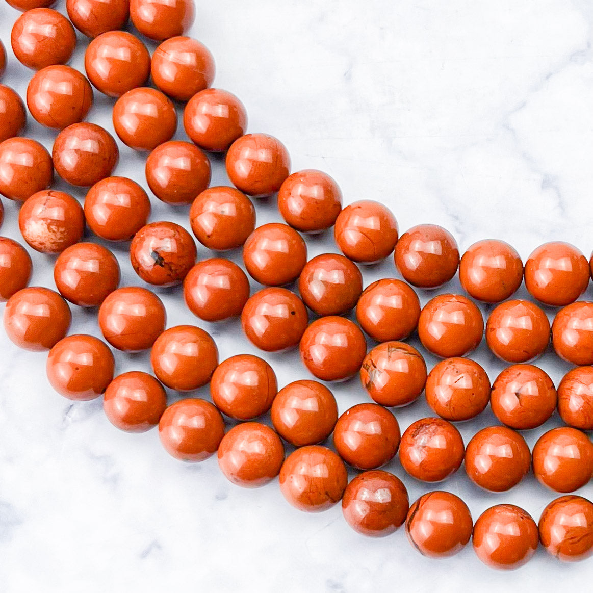 8mm Red Jasper Bead Strand