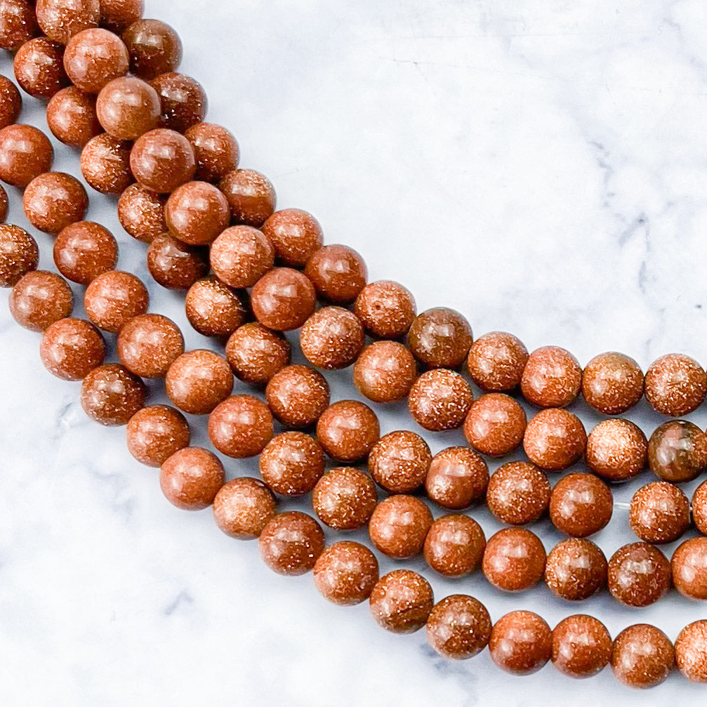 6mm Copper Goldstone Bead Strand