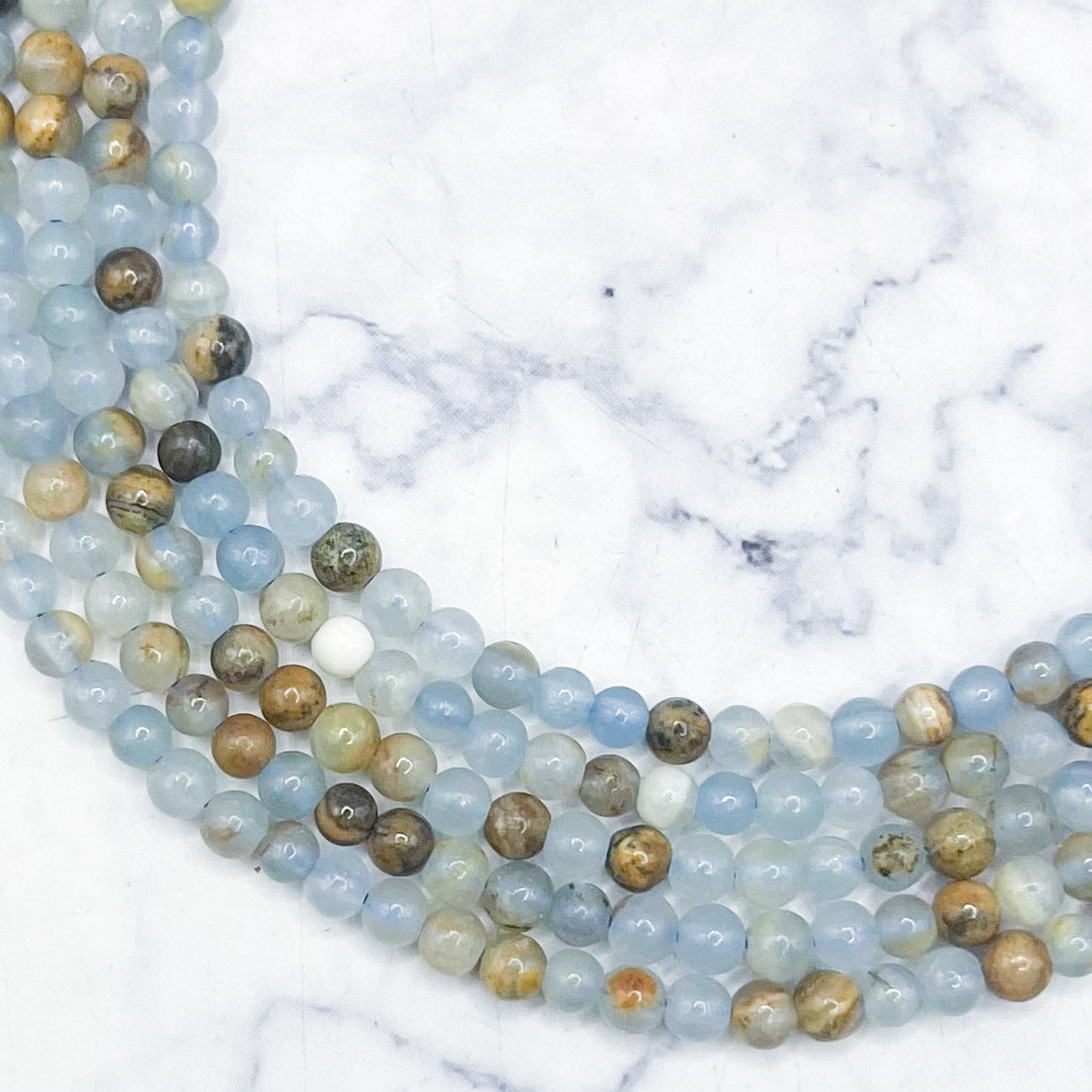 4mm Blue Onyx Bead Strand J24