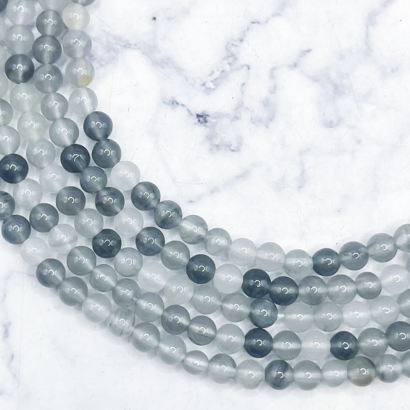 4mm Ghost Agate Bead Strand P9