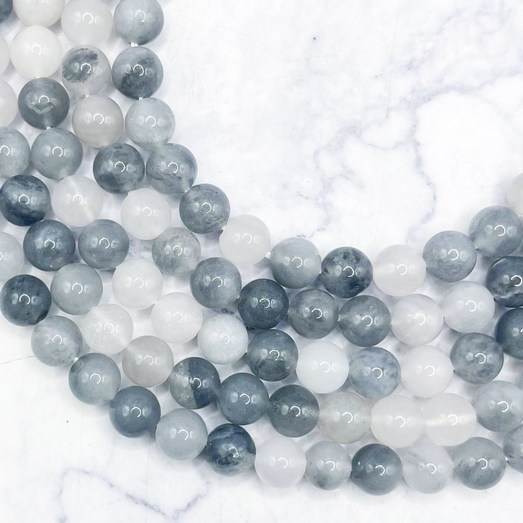 8mm Ghost Agate Bead Strand Q16