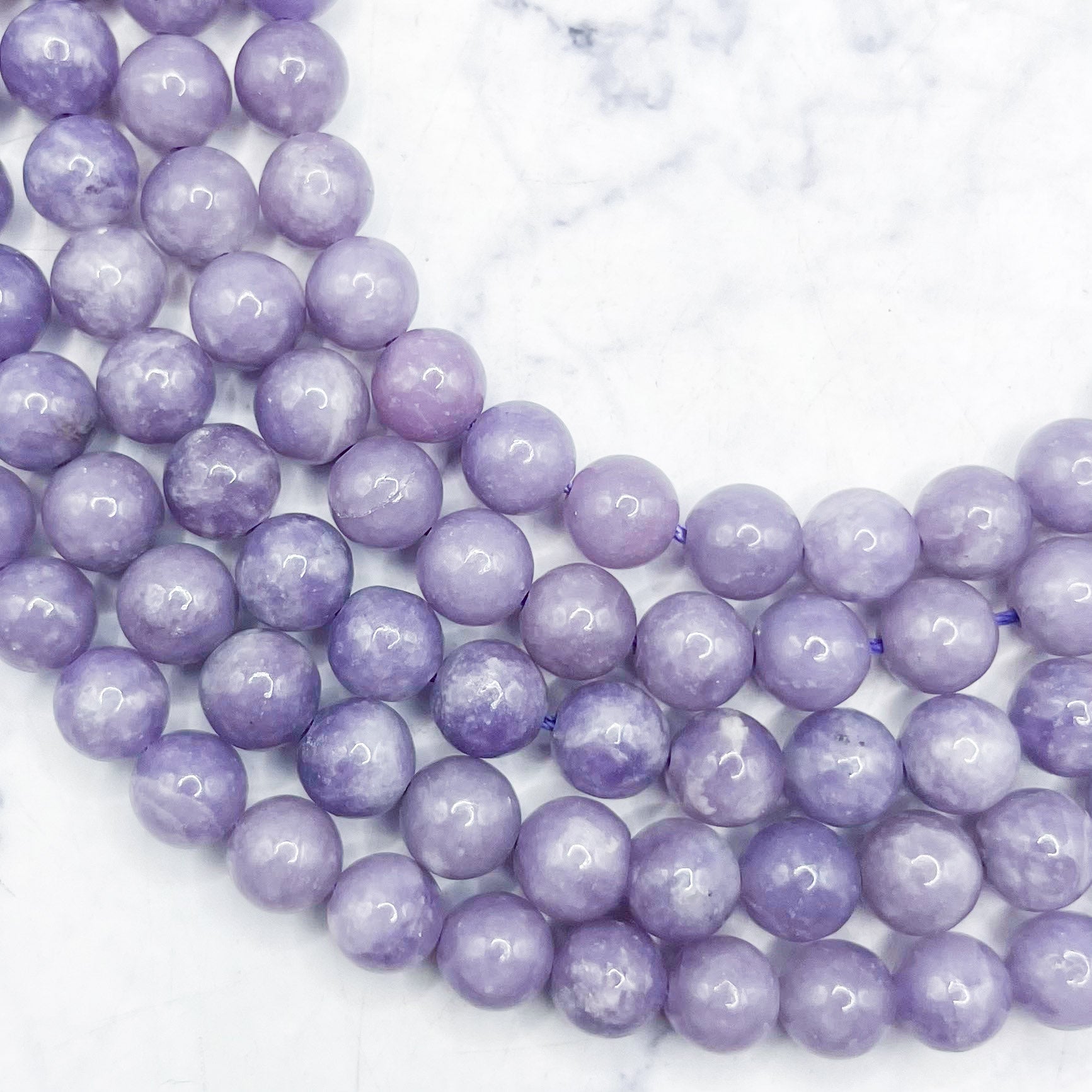 8mm Dark Lepidolite Bead Strand B16